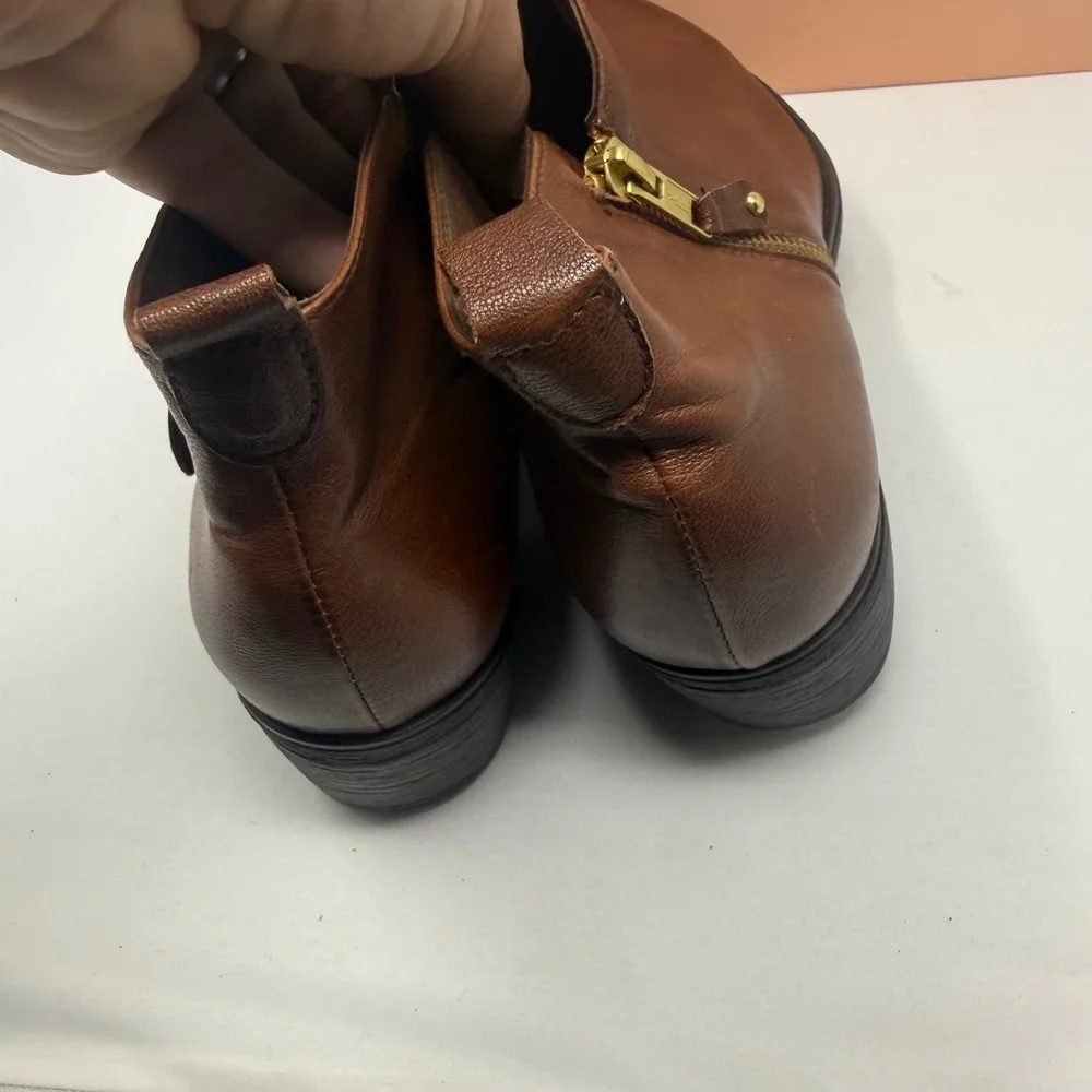 Eric Michael London Brown Leather Ankle Boots Made in Spain Size 41